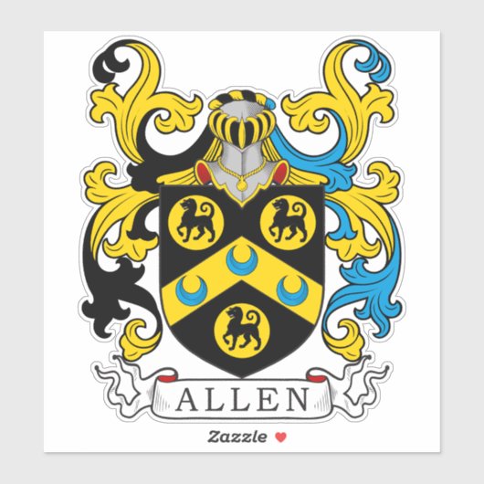 Allen Family Crest Sticker (Vel)