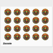 ALLEN ~ GLANZENDE KERSTKIKKER ~ RONDE STICKER (Vel)