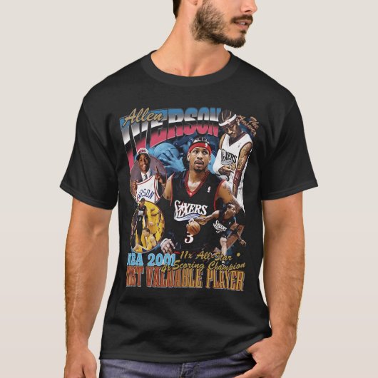 Allen Iverson  basketbalspeler T-shirt (Voorkant)