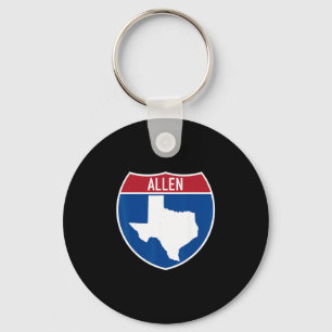 Allen Texas Tx Interstate Highway Vakantie Souveni Sleutelhanger