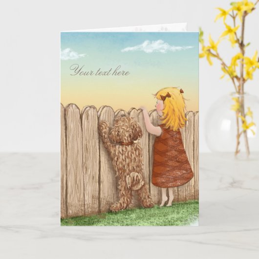 Allen u wenst is liefde… en een hond kaart (Gele Bloem)