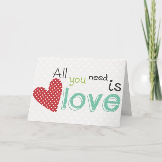 Allen u wenst is Liefde Kaart (Voorkant)