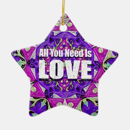 Allen u wenst is liefde keramisch ornament (Voorkant)