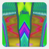 ALLEN ~ veelkleurig 3D ~ Vierkante Sticker (Voorkant)