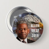 ALLEN WEST 2016 RONDE BUTTON 7,6 CM (Voorkant /achterkant)
