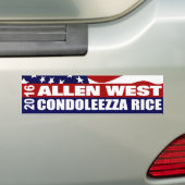 Allen West Condoleezza Rice 2016 Bumpersticker (Op auto)
