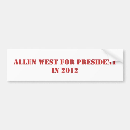 ALLEN WEST VOOR PRESIDENT IN 2016 BUMPERSTICKER (Voorkant)