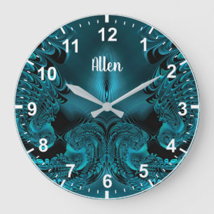 ALLEN ~ WOW! Fractal Pattern Green en Black ~ Grote Klok