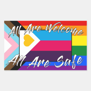 Allen zijn welkome Plolyam Pride en bondstift Rechthoekige Sticker