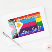 Allen zijn welkome Plolyam Pride en bondstift Rechthoekige Sticker (Envelop)