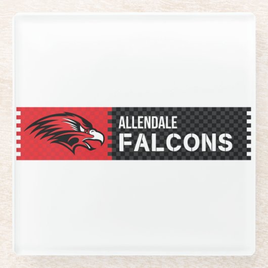 Allendale Falcons Glazen Onderzetter (Voorkant)