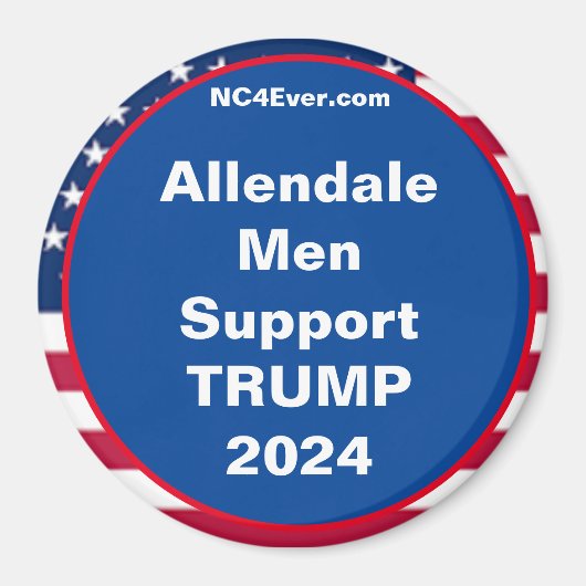 Allendale Mannen Ondersteuning TRUMP 2024 Magneet (Voorkant)