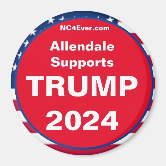 Allendale Ondersteunt TRUMP 2024 Koelkast Magnet (Voorkant)