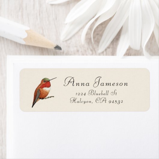 Allen's Hummingbird Address Label (Insitu)