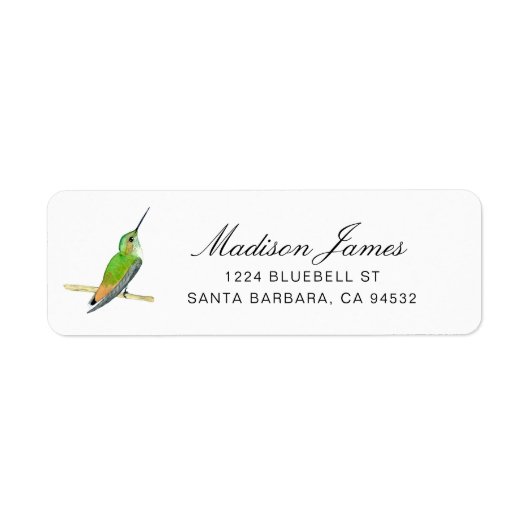 Allen's Hummingbird Address Label (Voorkant)