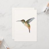 Allen's Hummingbird Flat Wenskaart Kaart (Voorkant / Achterkant in situ)
