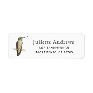 Allen's Hummingbird Retourlabel Etiket