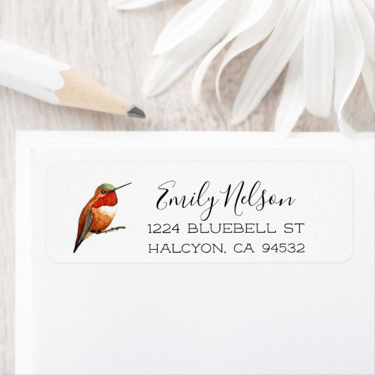 Allen's Hummingbird Return Address Label (Insitu)