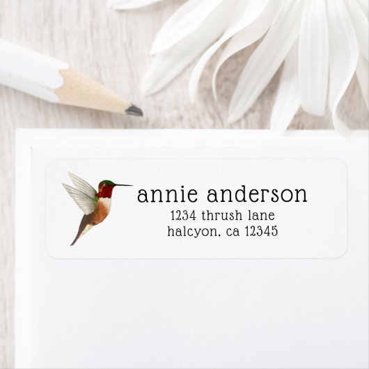Allen's Hummingbird Return Address Label (Insitu)