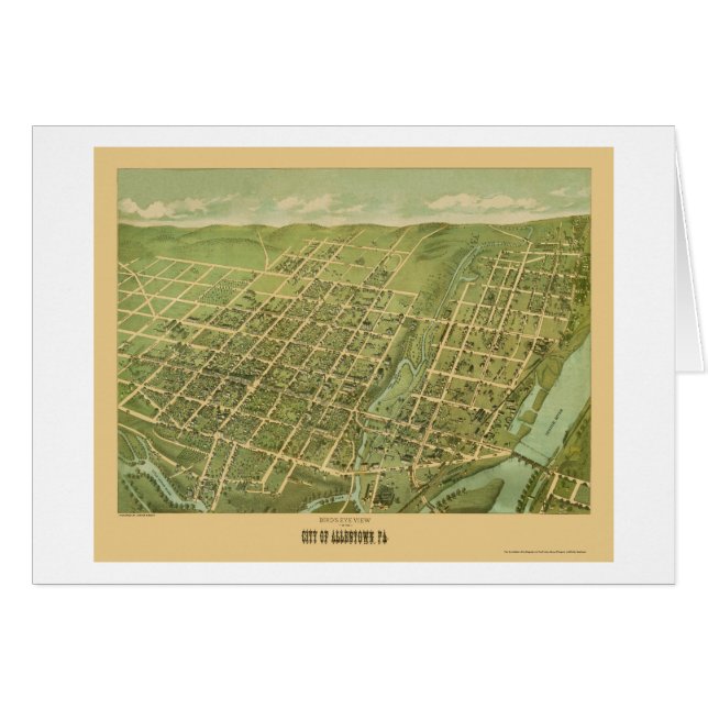 Allentown, PA Panoramic Map - 1879 (Voorkant Horizontaal)