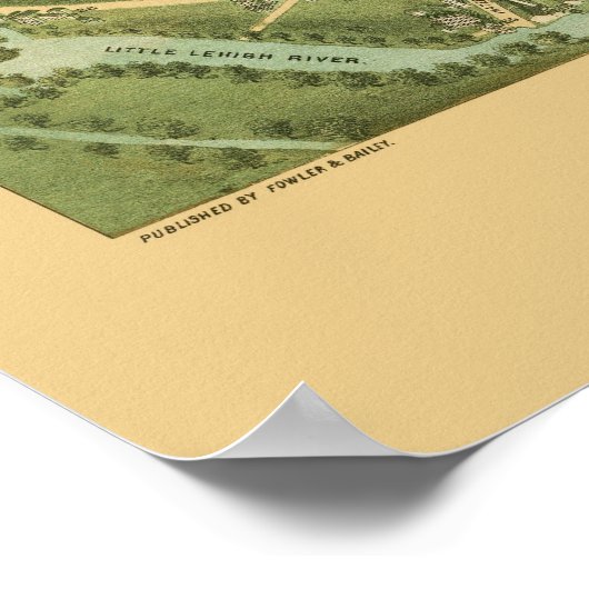 Allentown, PA Panoramic Map - 1879 Poster (Hoek)