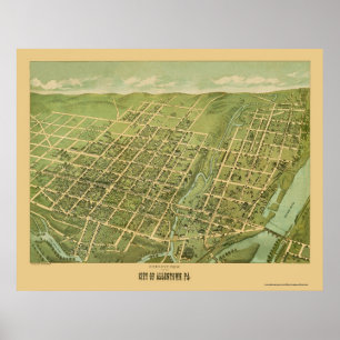 Allentown, PA Panoramic Map - 1879 Poster