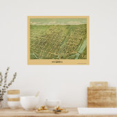 Allentown, PA Panoramic Map - 1879 Poster (Keuken)