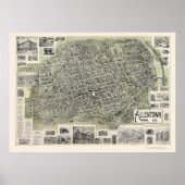 Allentown, PA Panoramic Map - 1901 Poster (Voorkant)