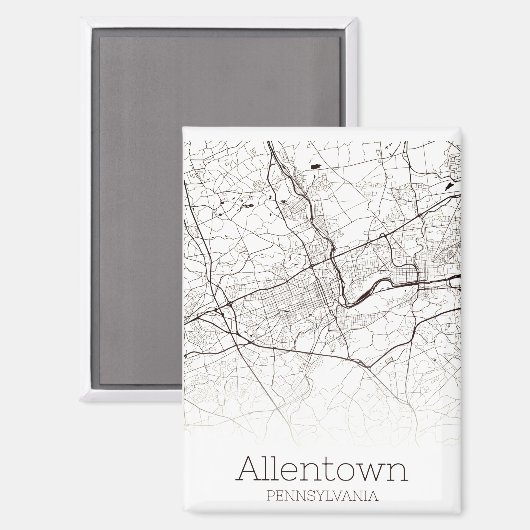 Allentown PA Stadkaart Magneet (Voorkant / Achterkant)
