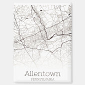 Allentown PA Stadkaart Magneet (Voorkant)