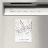 Allentown PA Stadkaart Magneet (Insitu (Vaatwasser))