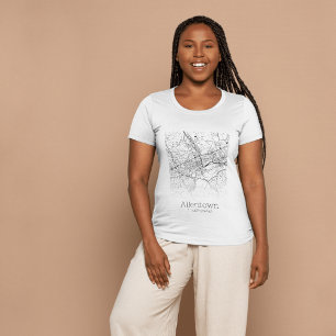Allentown PA Stadsplattegrond T-shirt