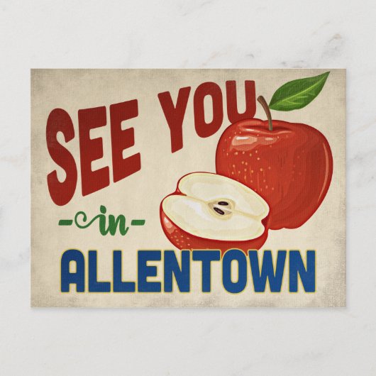 Allentown Pennsylvania Apple - Vintage Travel Briefkaart (Voorkant)