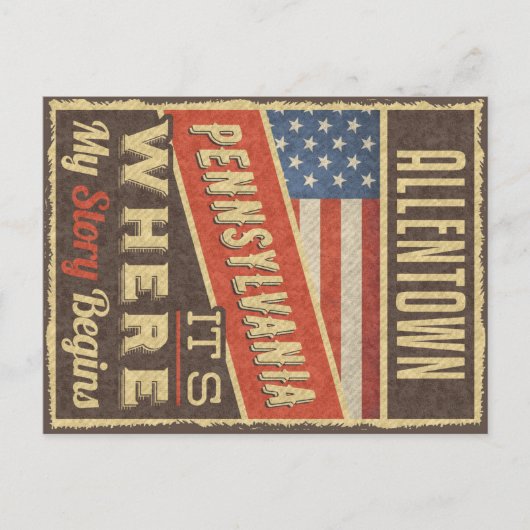 Allentown Pennsylvania Briefkaart (Voorkant)