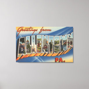 Allentown, Pennsylvania - Grote Letter-scènes Canvas Afdruk