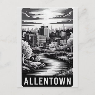 Allentown Pennsylvania Silhouette Zwart Wit Houtsn Briefkaart
