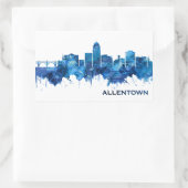 Allentown Pennsylvania Skyline Blue Rechthoekige Sticker (Tas)