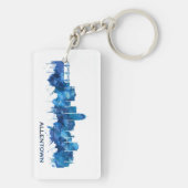 Allentown Pennsylvania Skyline Blue Sleutelhanger (achterkant)