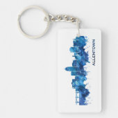 Allentown Pennsylvania Skyline Blue Sleutelhanger (Voorkant)