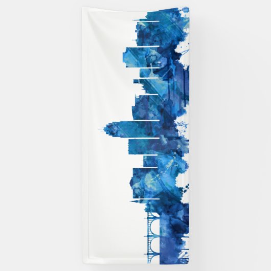 Allentown Pennsylvania Skyline Blue Spandoek (Verticaal)