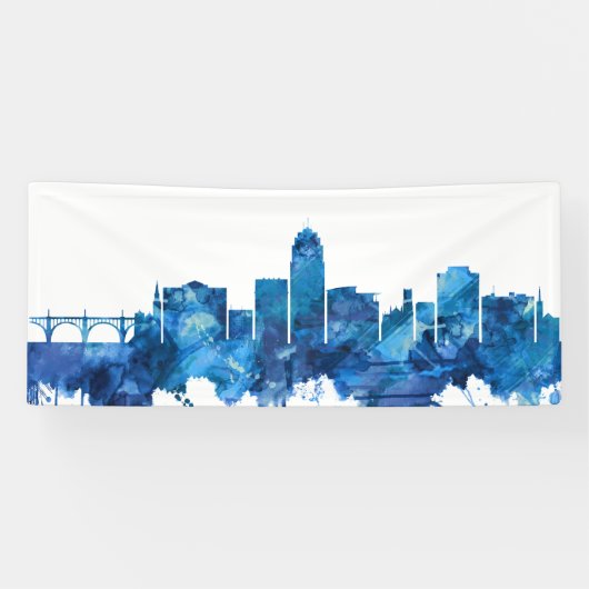 Allentown Pennsylvania Skyline Blue Spandoek (Horizontaal)