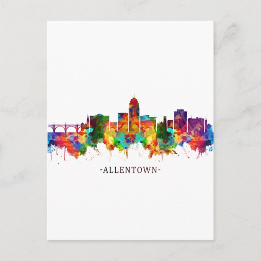 Allentown Pennsylvania Skyline Feestdagenkaart (Voorkant)