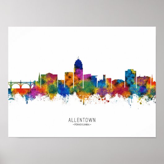 Allentown Pennsylvania Skyline Poster (Voorkant)