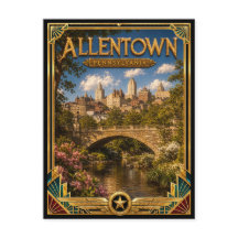 Allentown Pennsylvania Vintage Art Deco Gouden Tij