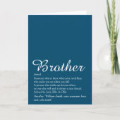 Allerbeste Broer Ooit Definitie Script Blauw Kaart (Voorkant)