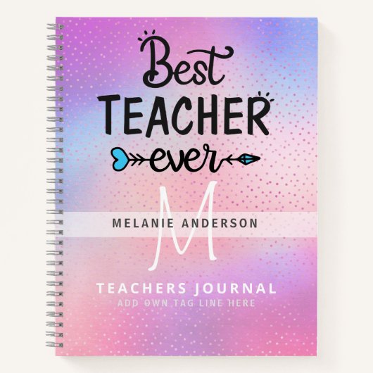 ALLERBESTE LERAAR Ooit Monogram Journaal Bedankt Notitieboek (Voorkant)