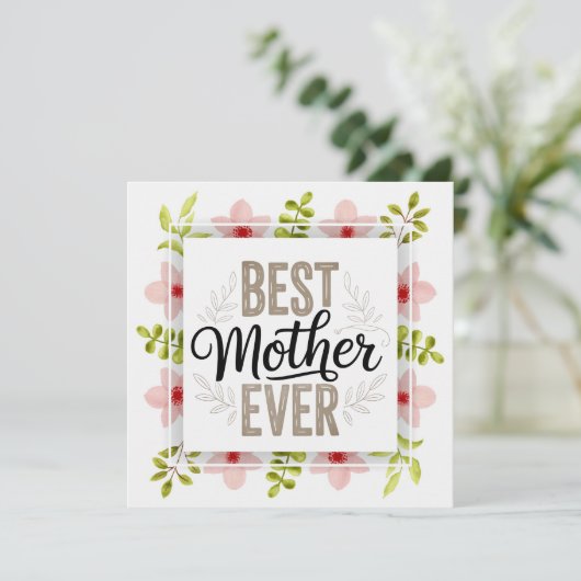 "Allerbeste Moeder" Bloemstuk Moederdag Kaart (Staand voorkant)