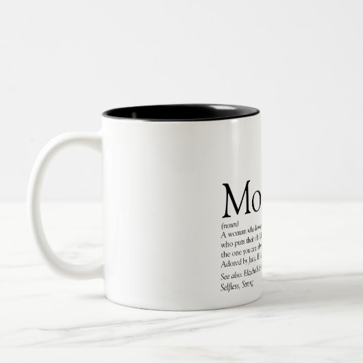 Allerbeste Moeder, Mama, Moeder Definitie Tweekleurige Koffiemok (Links)