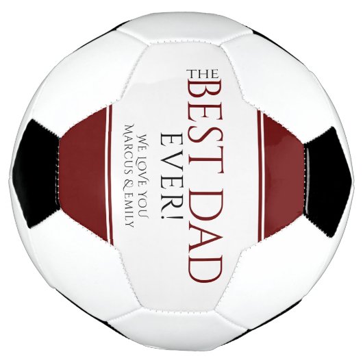 Allerbeste papa Rood Zwart Vaderdag Voetbal (Gedraaid)