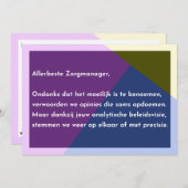Allerbeste Zorgmanager Bedankkaart (Voorkant / Achterkant)